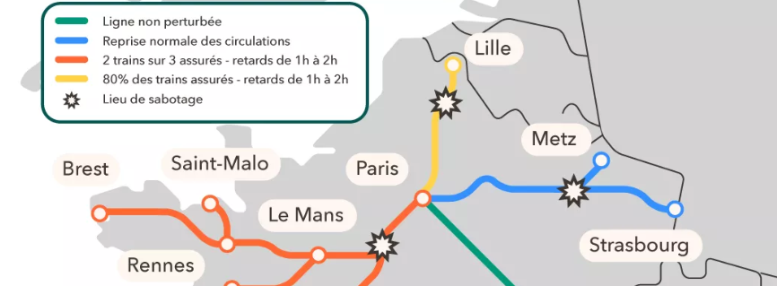 RETE FERROVIARIA FRANCESE SOTTO ATTACCO